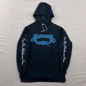 Alabama Band Hoodie Mens XL Black Vintage 1980 Sleeve Print Distressed Graphic